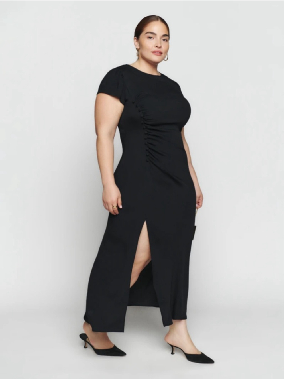 Reformation Black Frasier Midi Dress Women's Plus Size 20